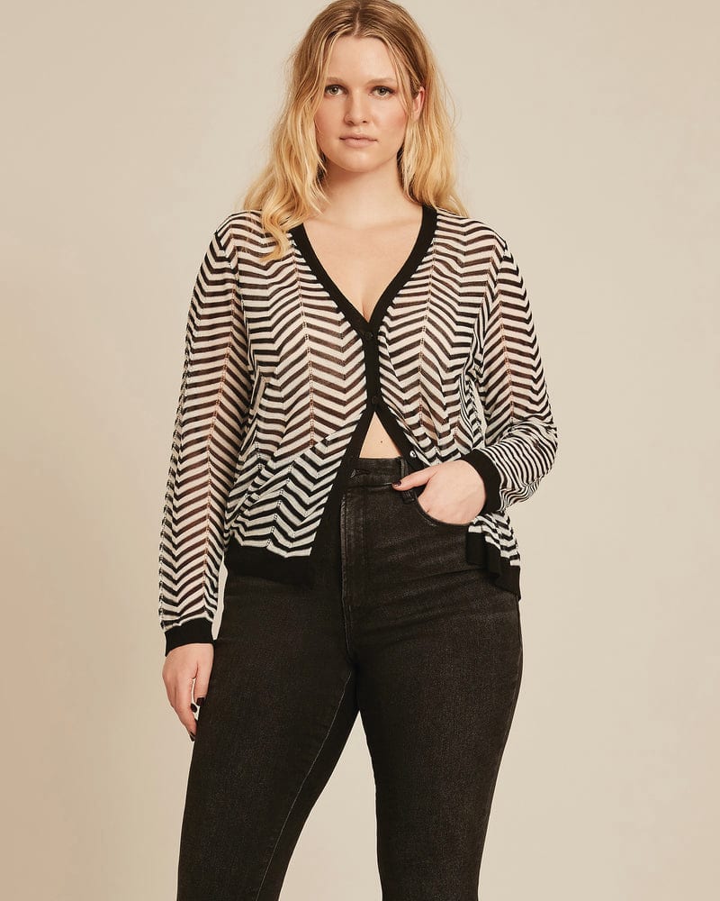 Plus size model wearing Venus Crop Cardi by 11 Honoré Collection | Dia&Co | dia_product_style_image_id:199957